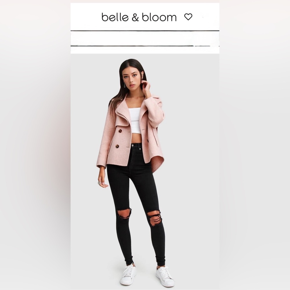 Belle & Bloom Pink Double-Breasted Coat (Designed in Australia) - Picture 3 of 13